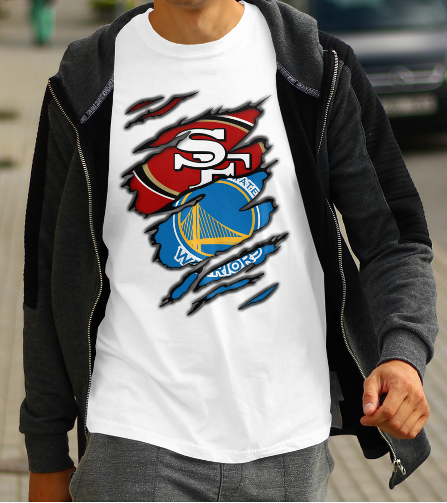 SF 49ers Golden State Warriors Torn T-Shirt