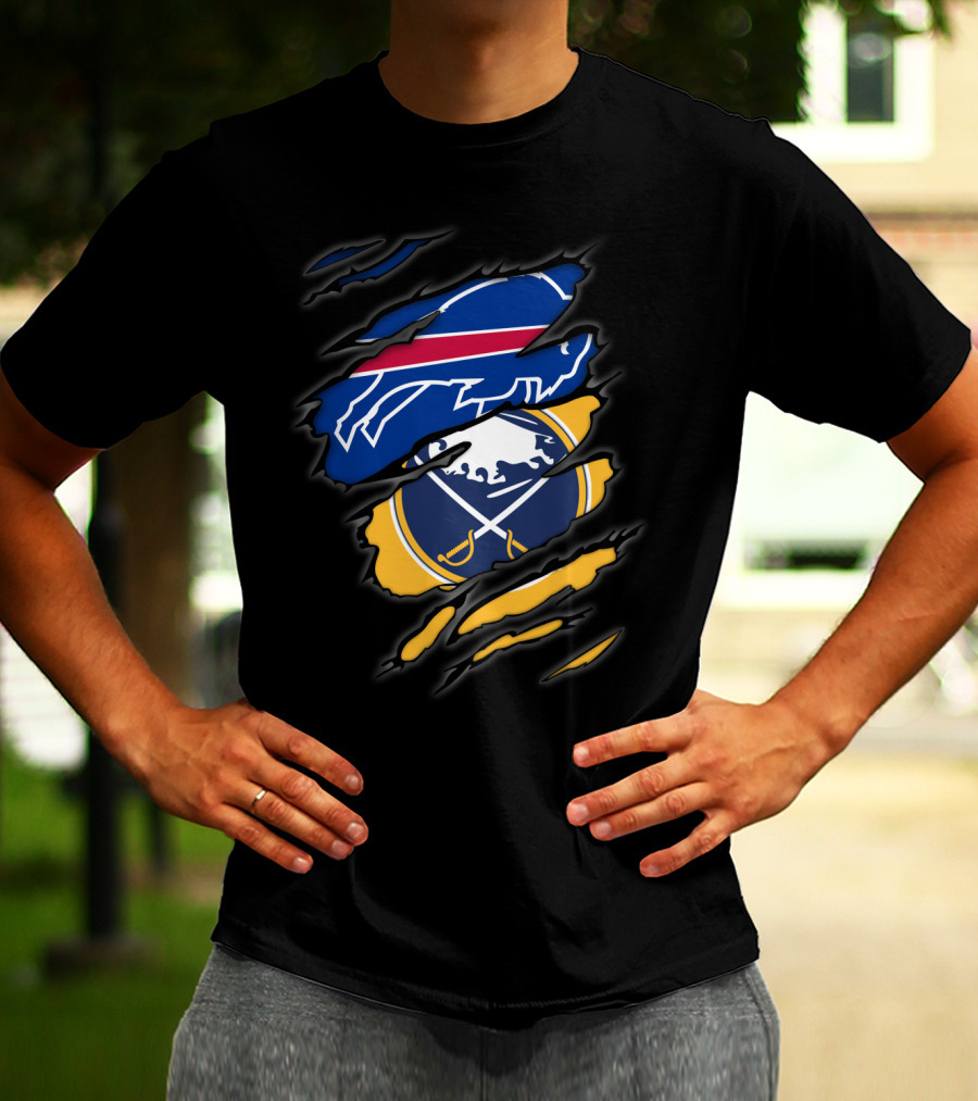 Buffalo Bills And Sabres Torn T-Shirt