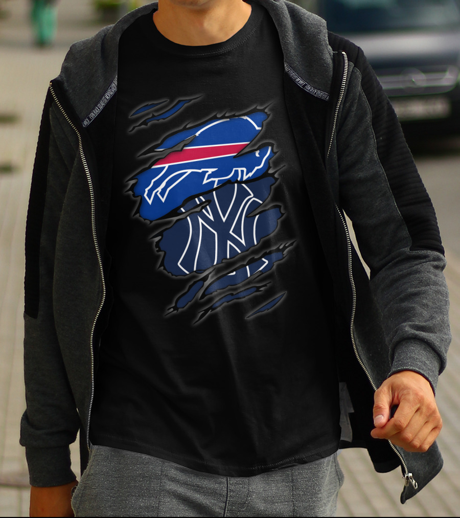 Buffalo Bills And New York Yankees Logo Mashup T-Shirt