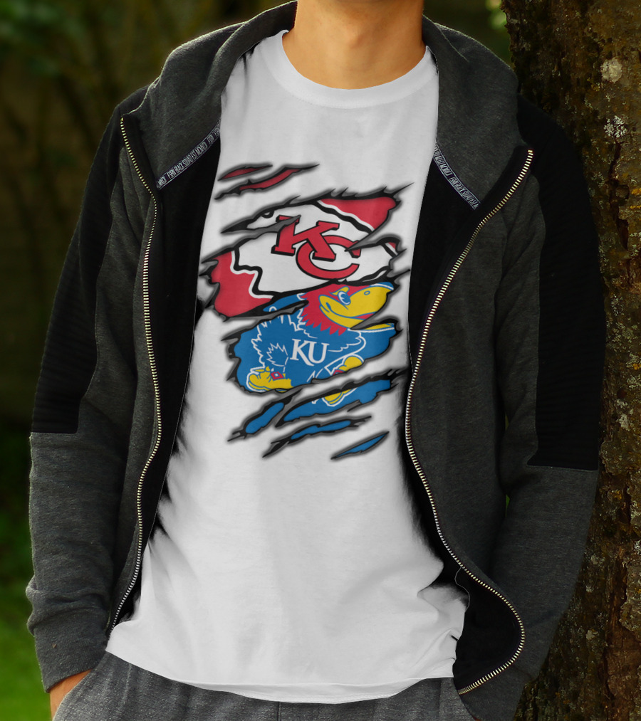 Kansas City Chiefs KU Jayhawks Logo Mashup T-Shirt