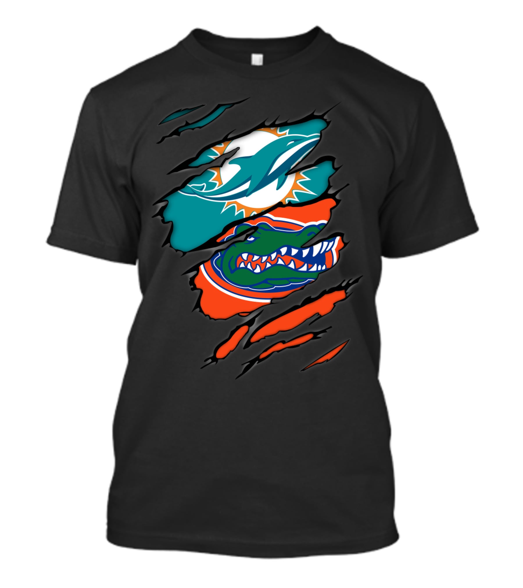 Miami Dolphins Florida Gators Torn Claw Marks T-Shirt