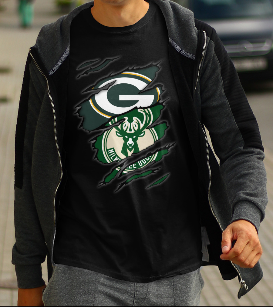 Green Bay Packers Milwaukee Bucks Fusion T-Shirt