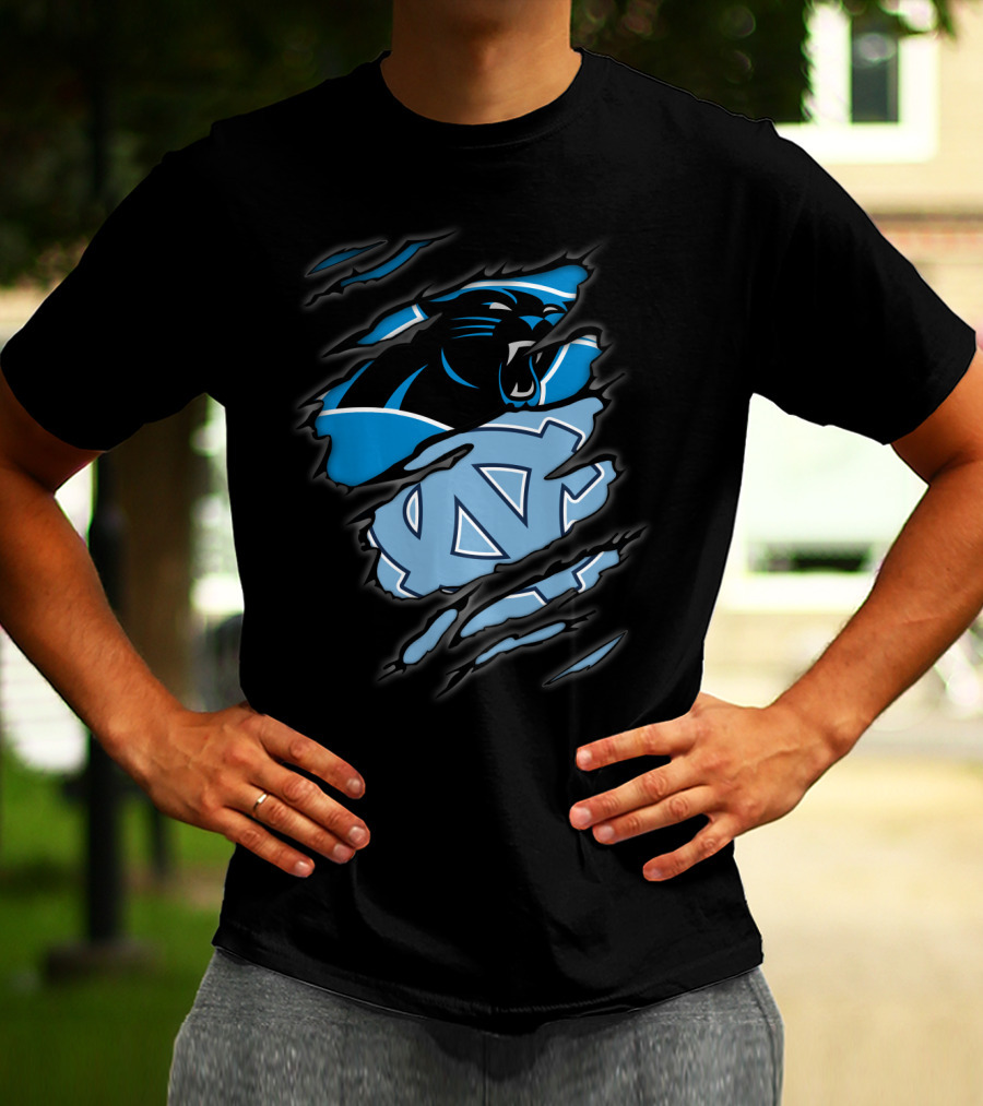 Panthers Tar Heels North Carolina Rip Effect T-Shirt