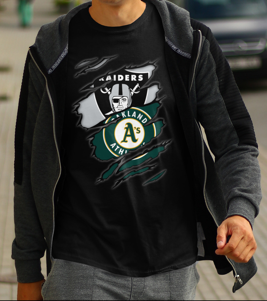 Raiders Oakland Athletics Logo Crossover T-Shirt