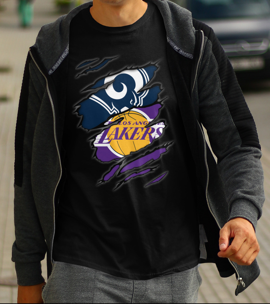 Los Angeles Rams Los Angeles Lakers Teams Fusion T-Shirt