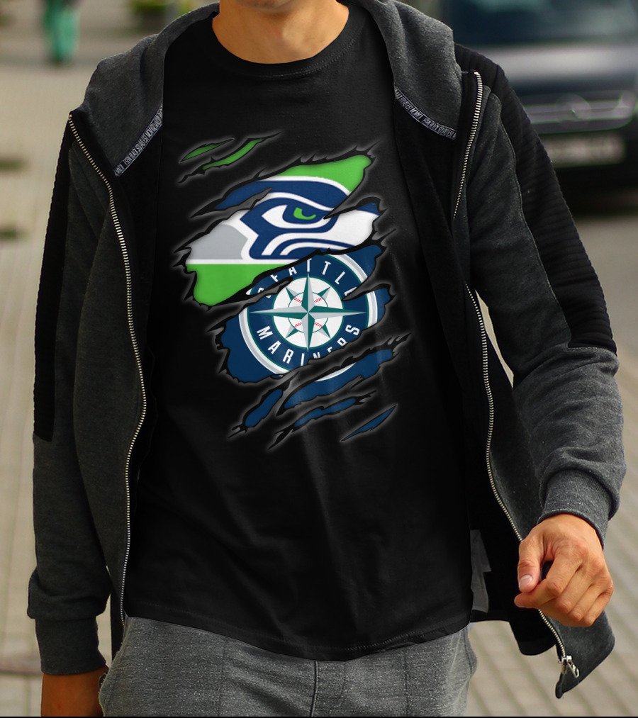 Seahawks Mariners Seattle Sports Crossover T-Shirt