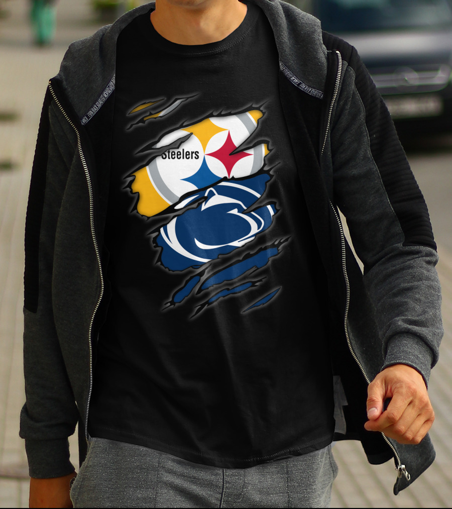 Steelers Penn State Logo Fusion Fan T-Shirt