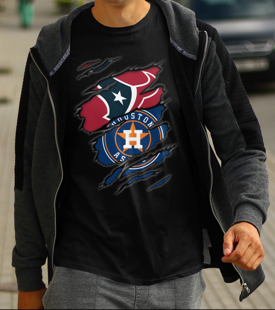 Houston Texans Houston Astros Fan Crossover T-Shirt
