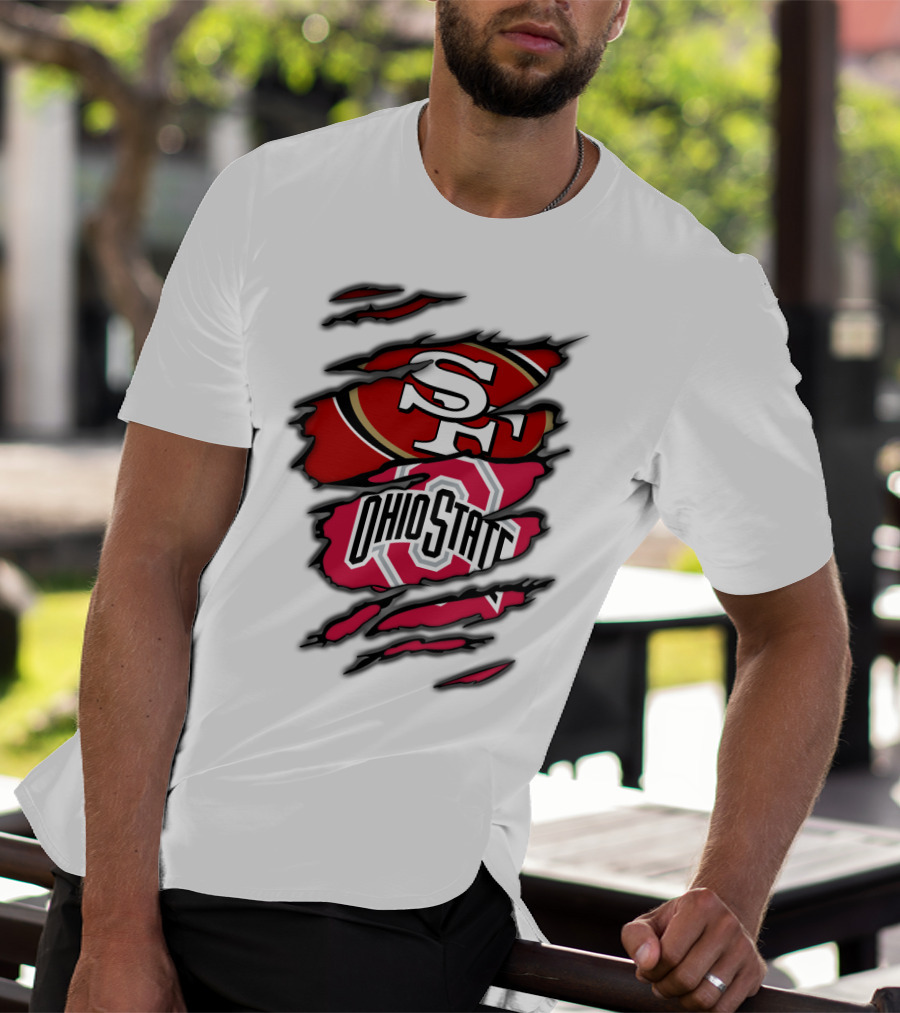 49ers SF Ohio State Buckeyes Logo Mashup T-Shirt