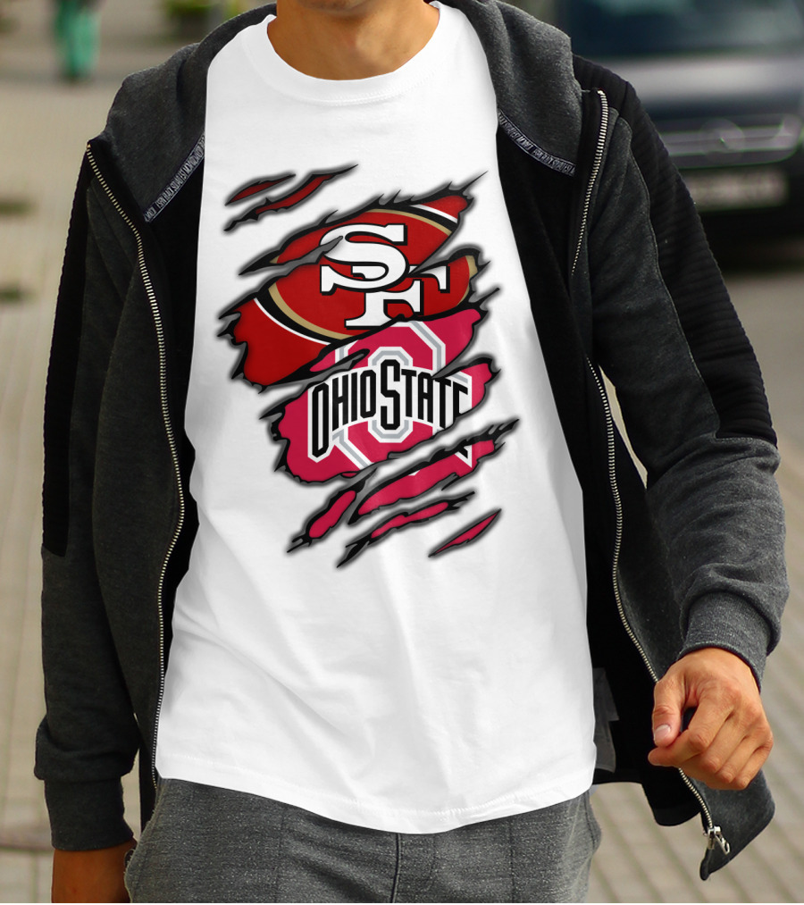 49ers SF Ohio State Buckeyes Logo Mashup T-Shirt
