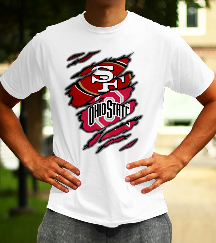 49ers SF Ohio State Buckeyes Logo Mashup T-Shirt