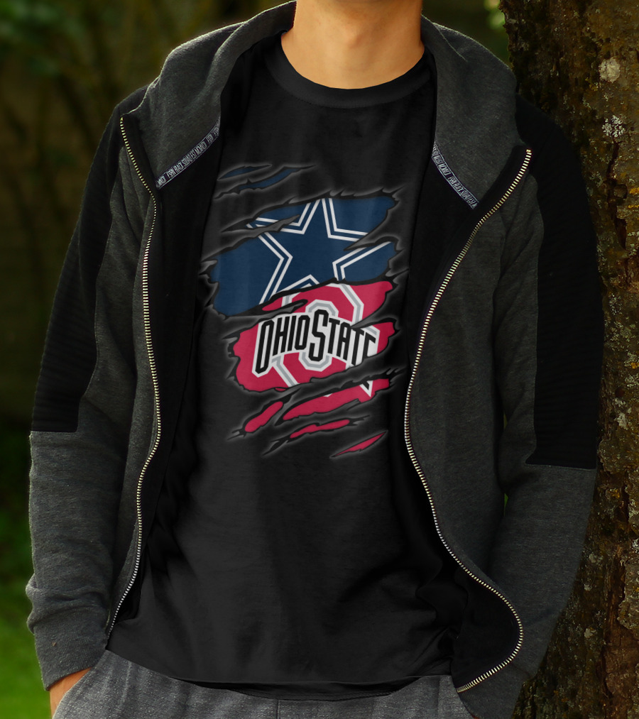 Dallas Cowboys Ohio State Buckeyes Fan Logo Mashup T-Shirt
