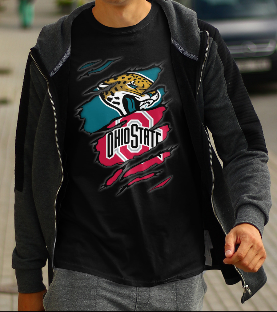 Jaguars Ohio State Claw Mark Logo Fusion T-Shirt