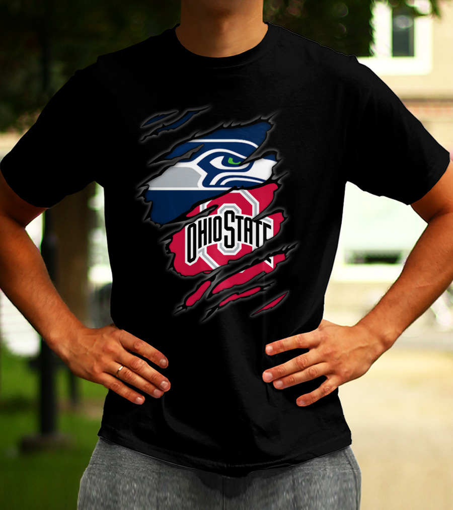 Seahawks Ohio State Logo Mashup Claw T-Shirt