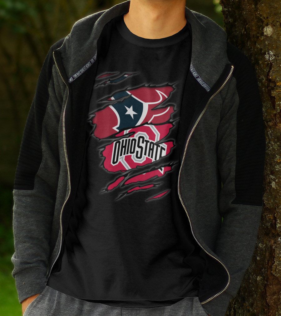 Texans Ohio State Logo Mashup T-Shirt