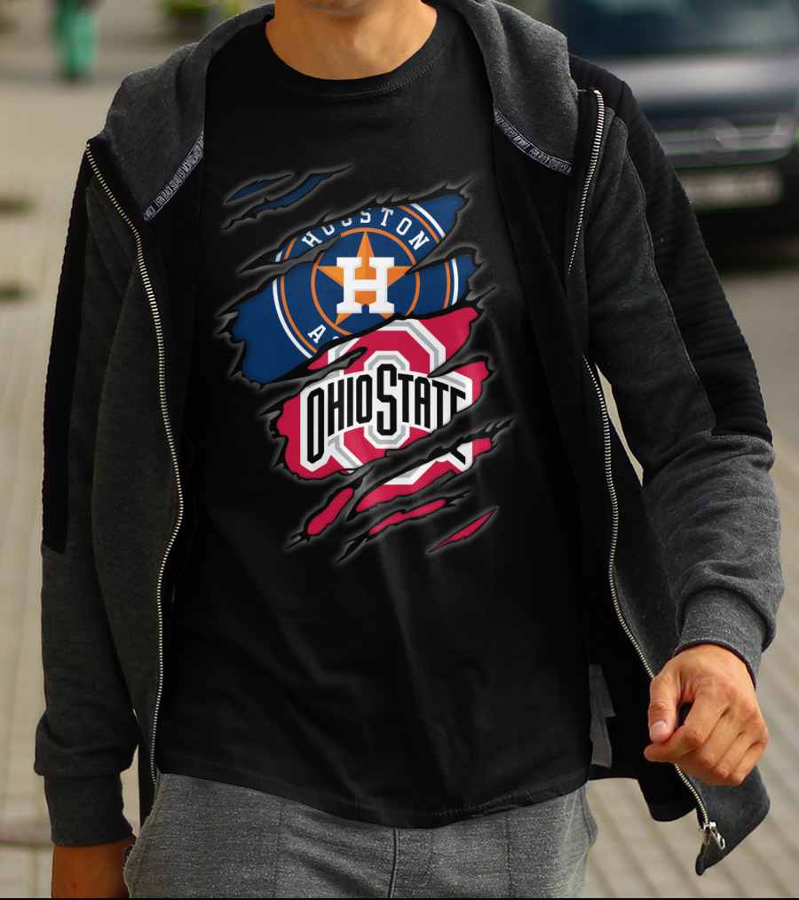 Houston Astros Ohio State Buckeyes Logo Mashup T-Shirt