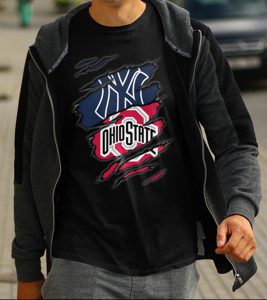 Yankees Ohio State Logo Mashup Fan T-Shirt