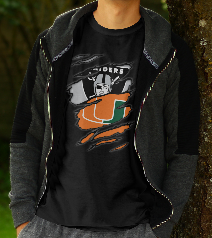 Raiders Miami Hurricanes Crossover T-Shirt