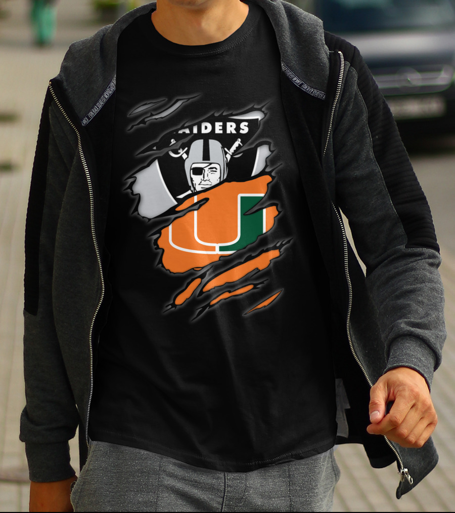 Raiders Miami Hurricanes Crossover T-Shirt