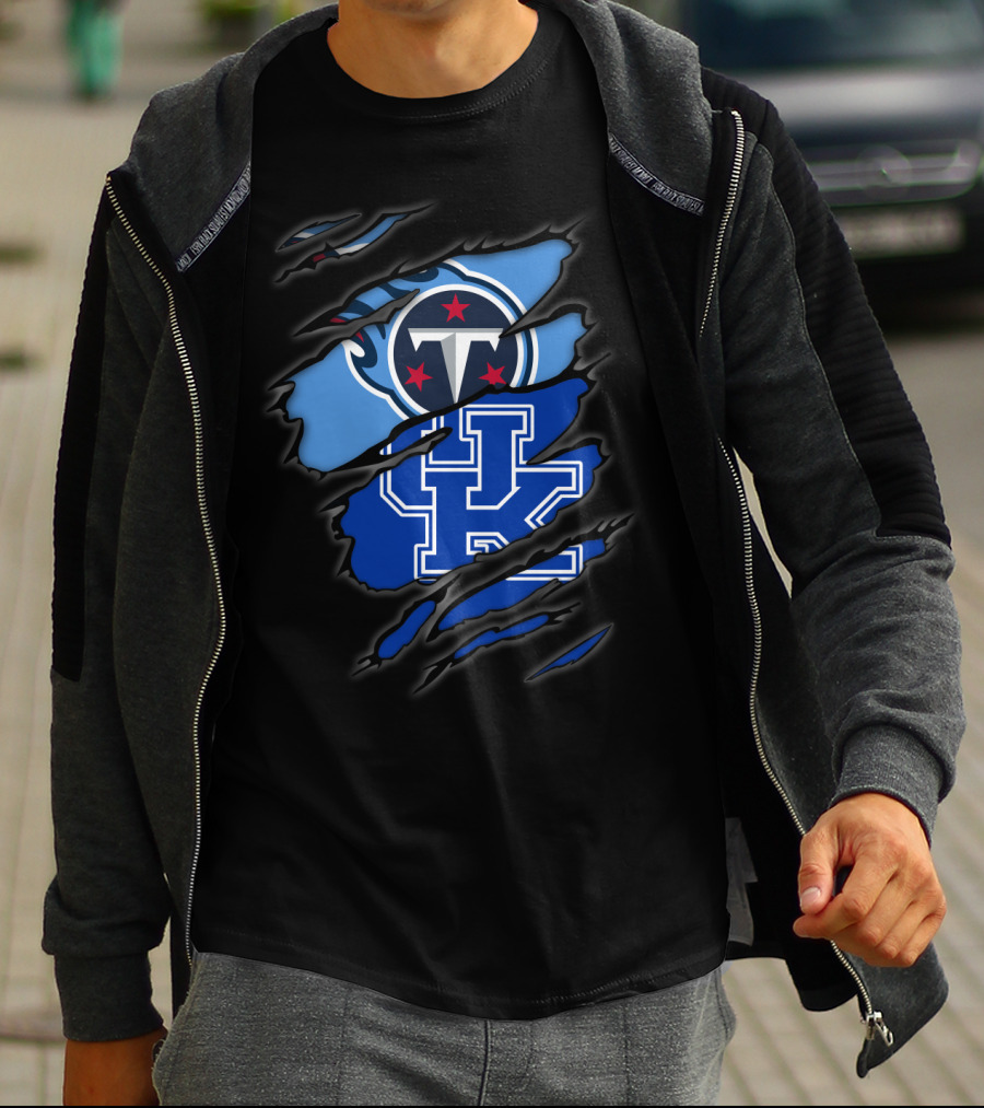 Tennessee Titans Logo With Kentucky Wildcats Emblem T-Shirt
