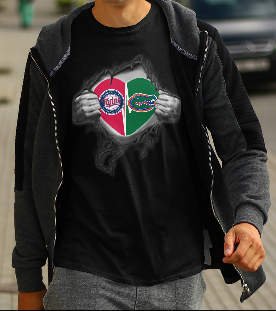 Minnesota Twins Baseball Florida Gators Heart T-Shirt