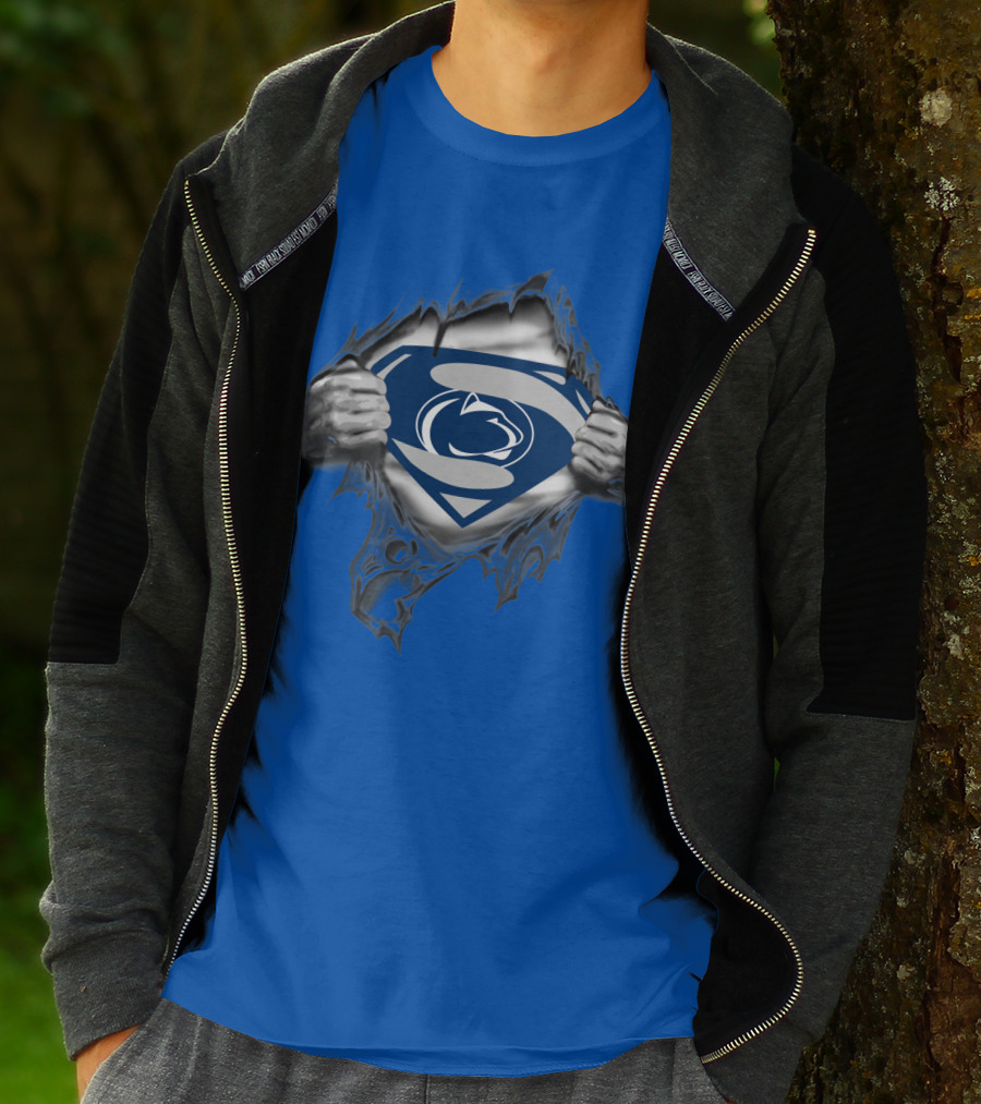 Penn State Nittany Lions Superman Logo Rip Open T-Shirt