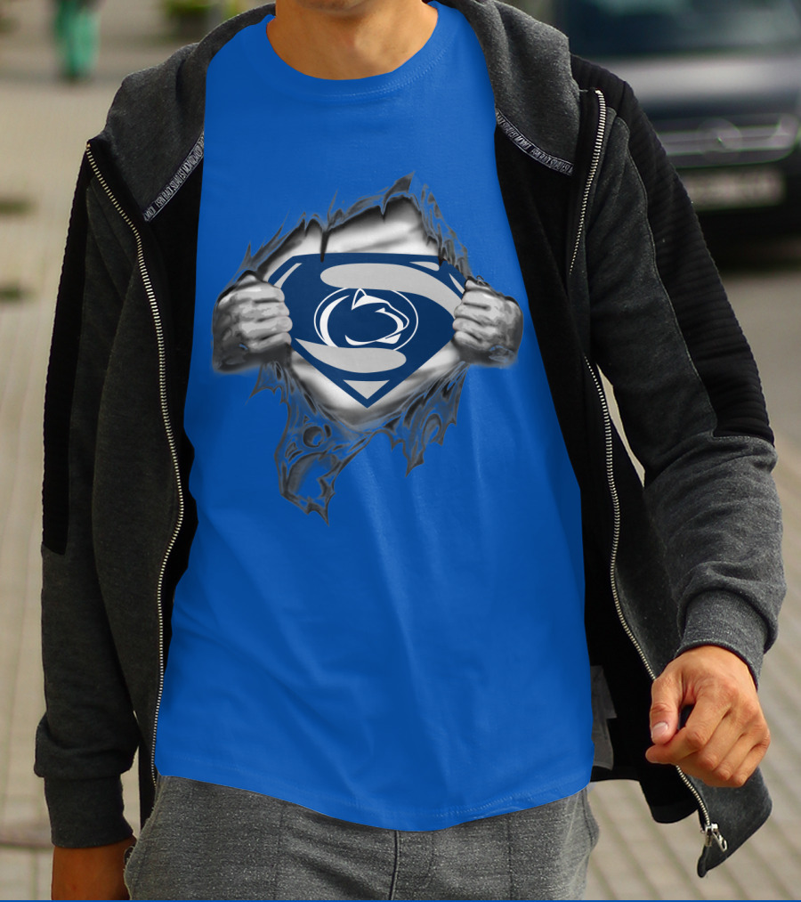 Penn State Nittany Lions Superman Logo Rip Open T-Shirt