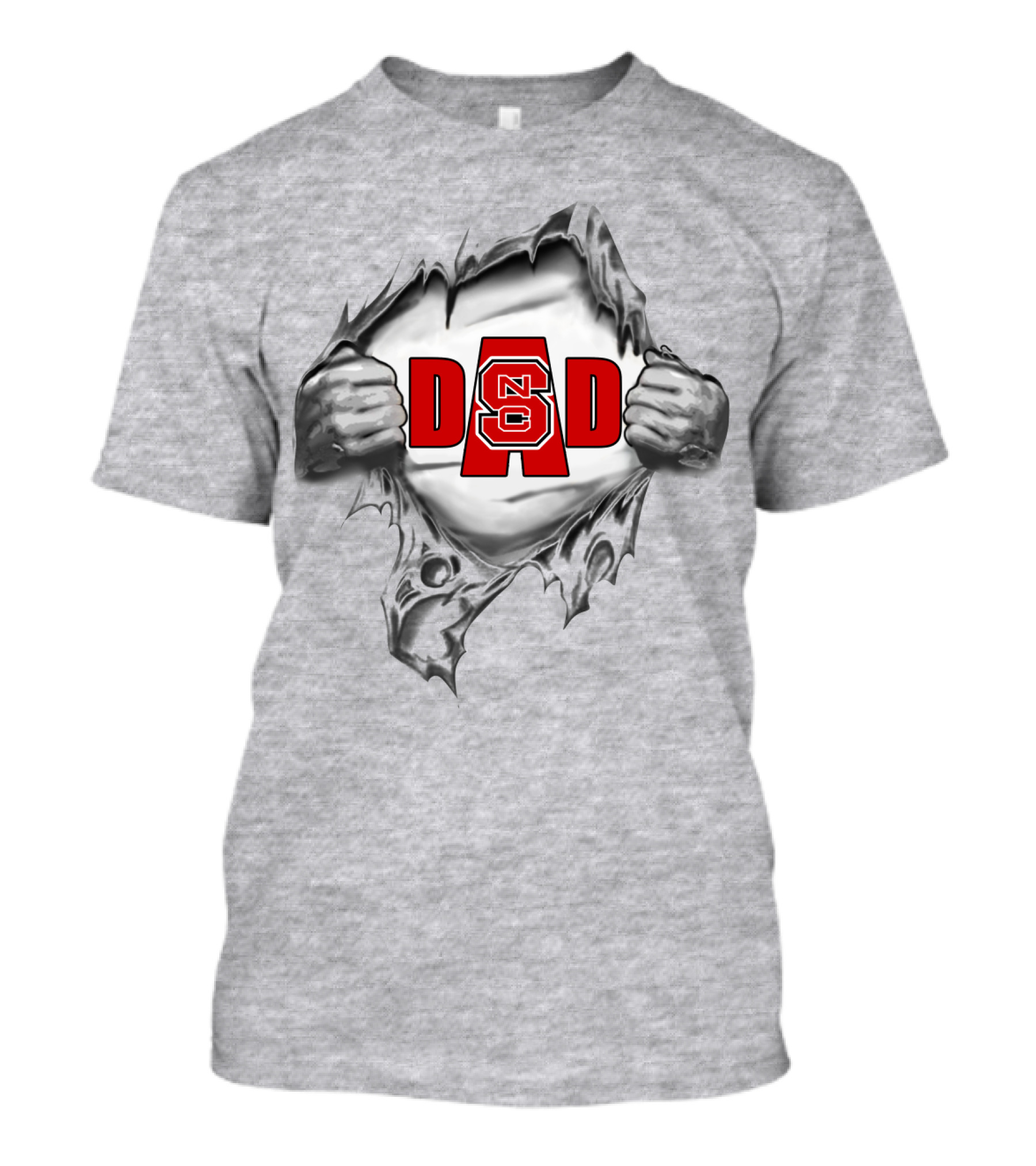 NC State Dad Logo Ripped T-Shirt