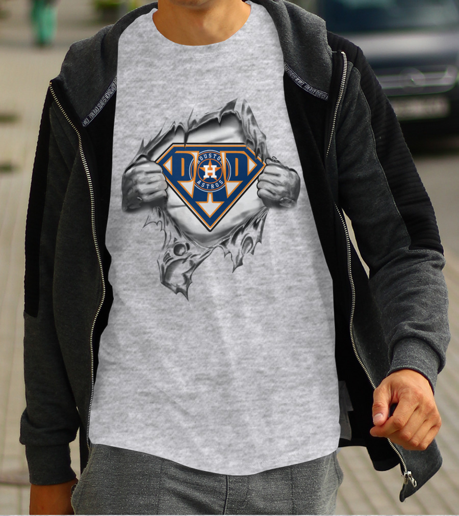 Houston Astros Super Dad Logo Display T-Shirt