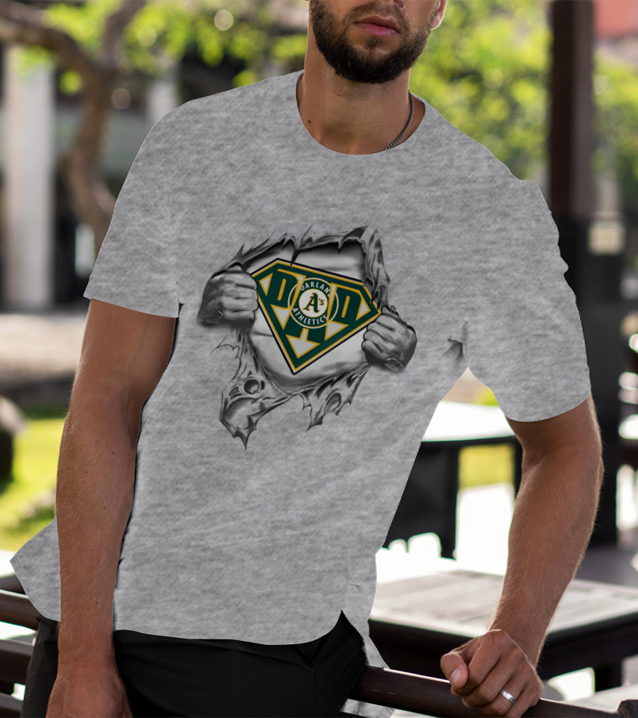 Oakland Athletics Dad Superhero Emblem T-Shirt