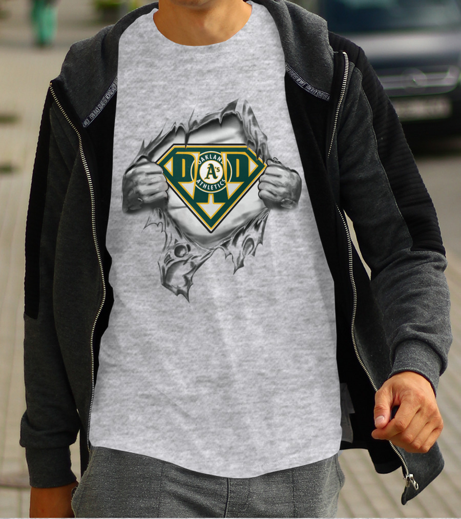 Oakland Athletics Dad Superhero Emblem T-Shirt
