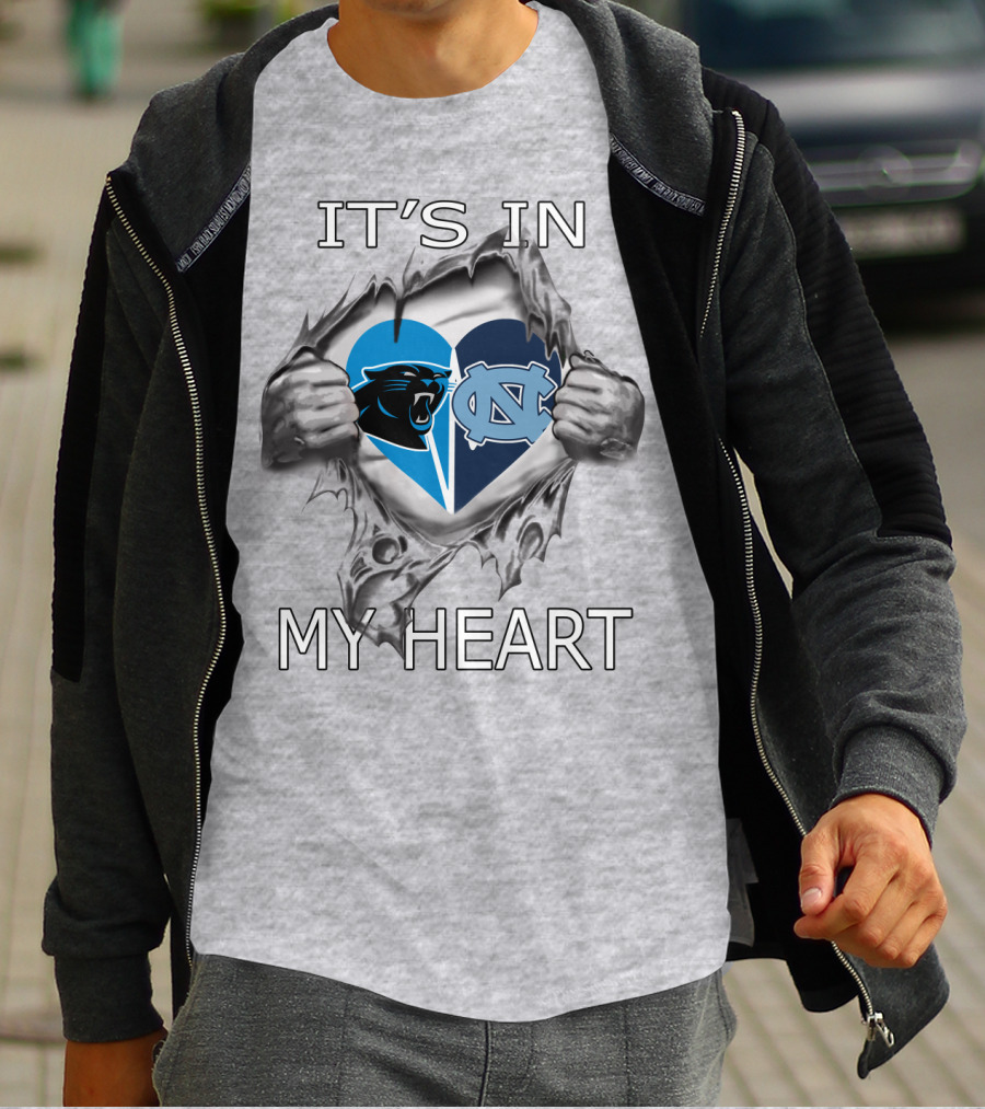 Panthers Tar Heels It's In My Heart T-Shirt