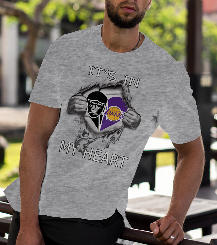 Raiders Los Angeles Lakers It's In My Heart T-Shirt