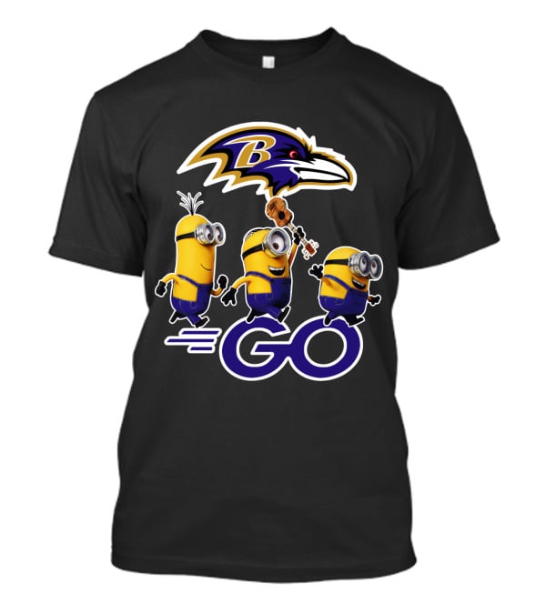 Baltimore Ravens Go Minions Football Mascot Fan T-Shirt