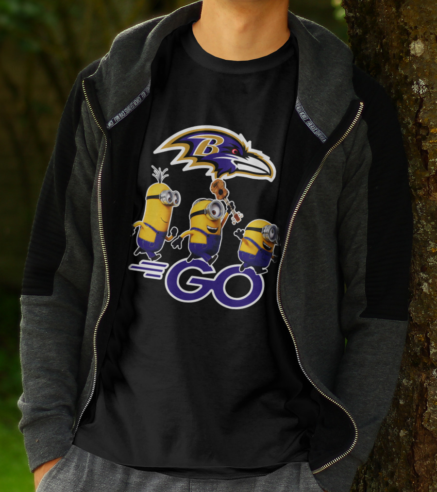 Baltimore Ravens Go Minions Football Mascot Fan T-Shirt