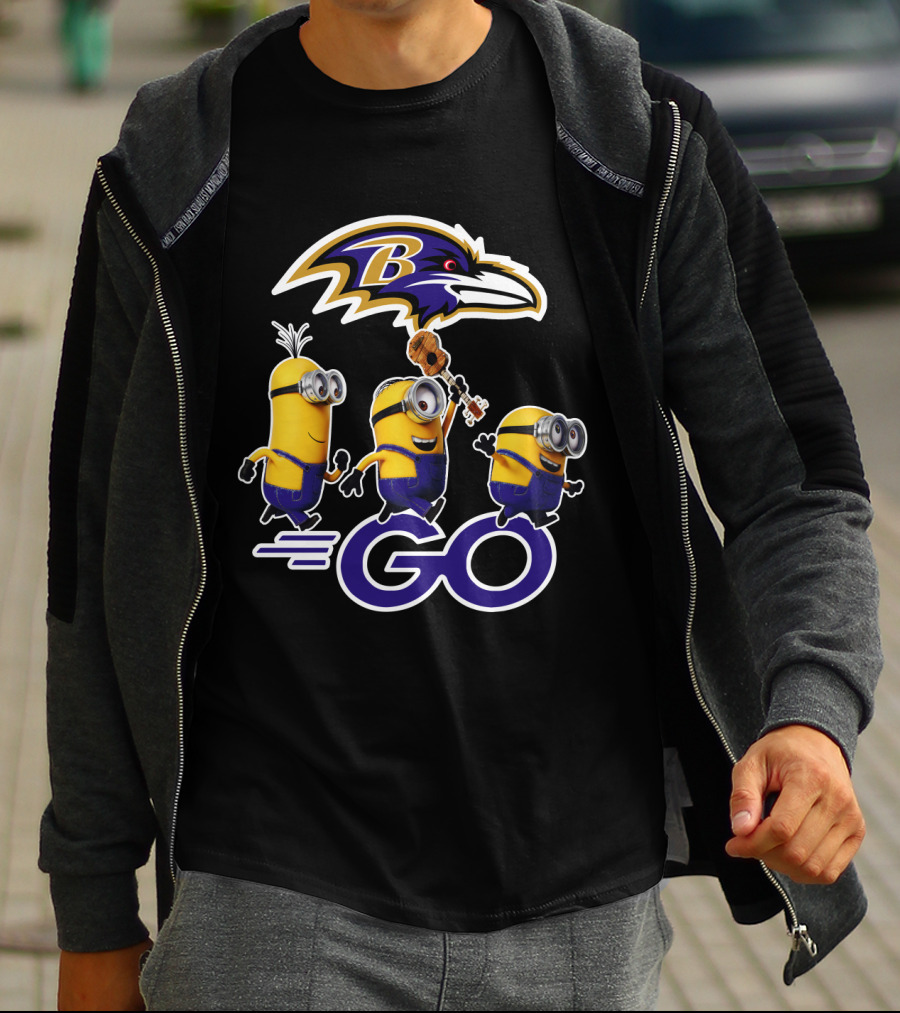 Baltimore Ravens Go Minions Football Mascot Fan T-Shirt