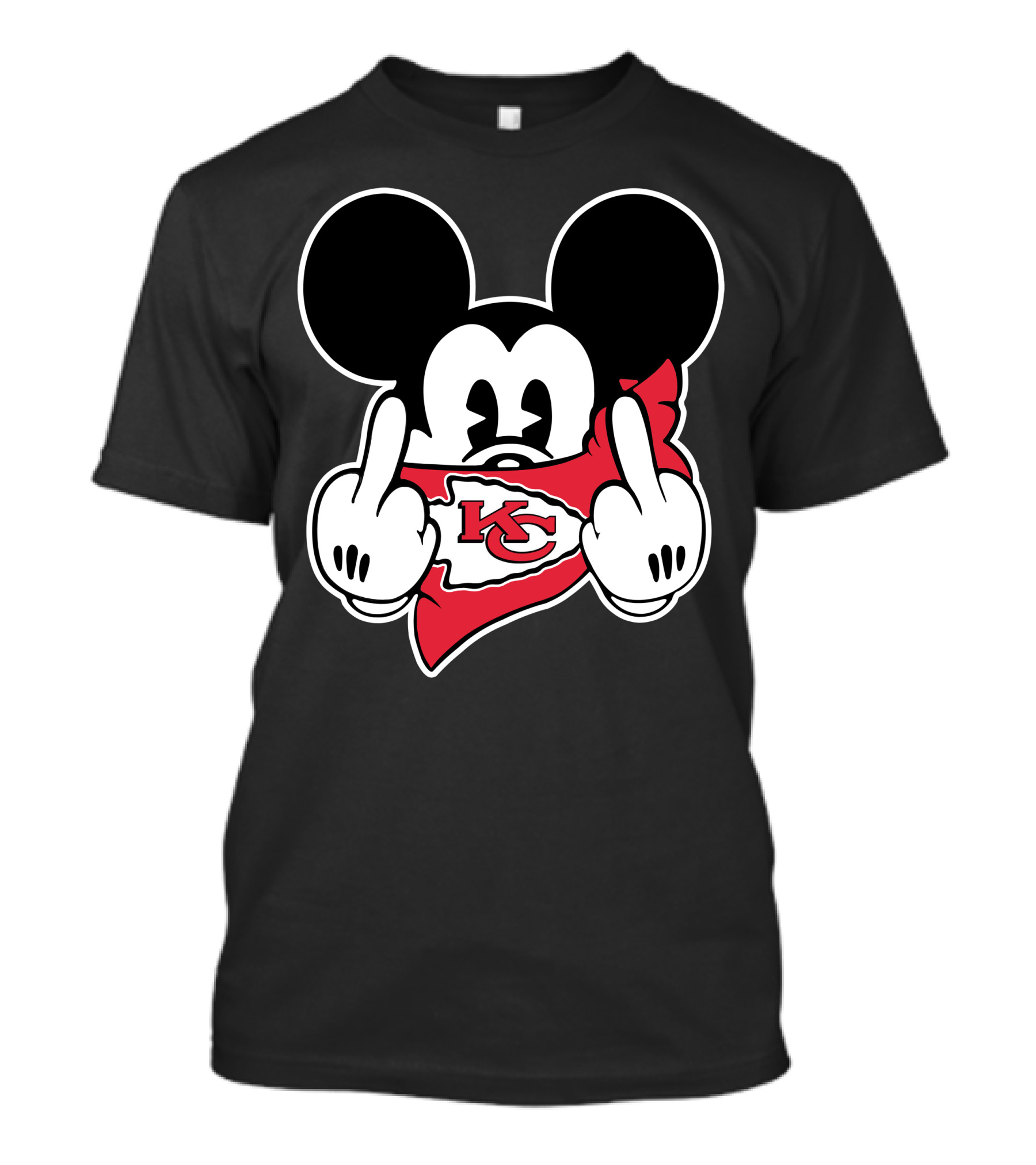 Chiefs KC Mickey Mouse Middle Finger T-Shirt