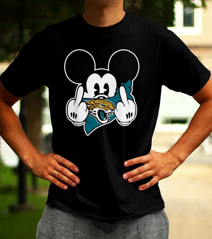 Jaguars Mickey Mouse Middle Finger T-Shirt