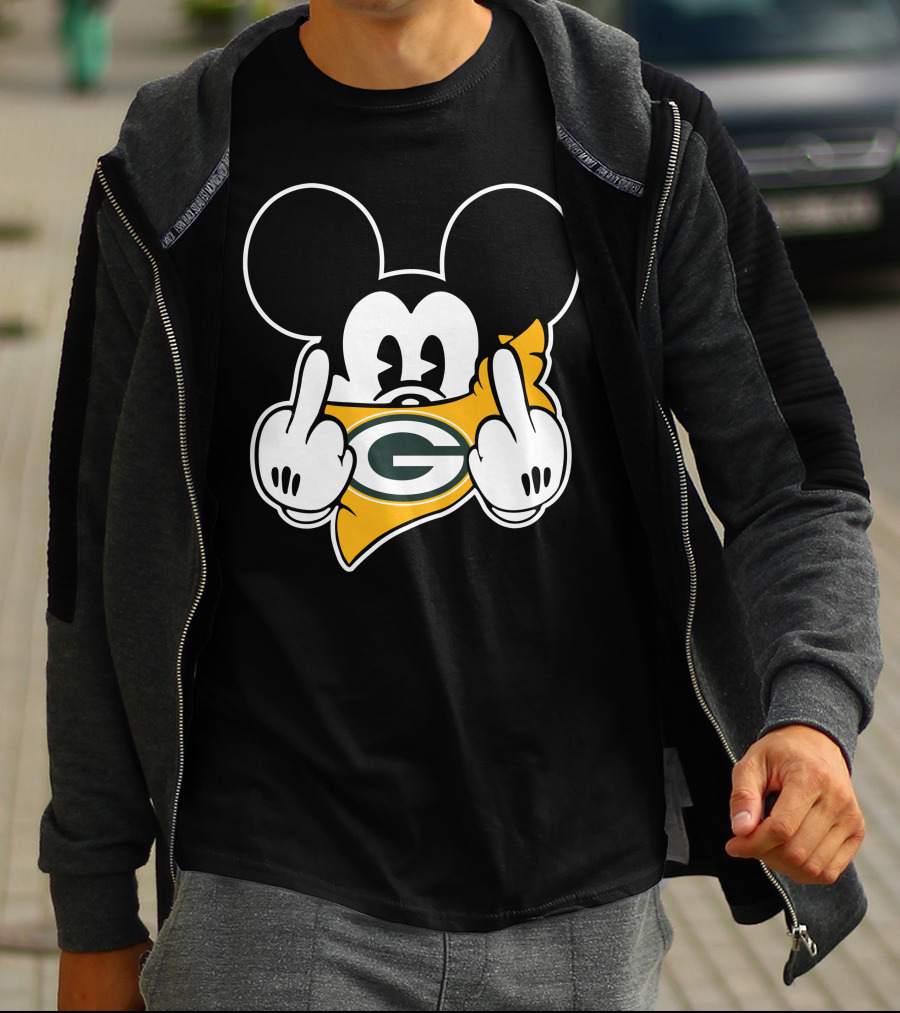 Packers Mickey Mouse Middle Finger Gesture T-Shirt