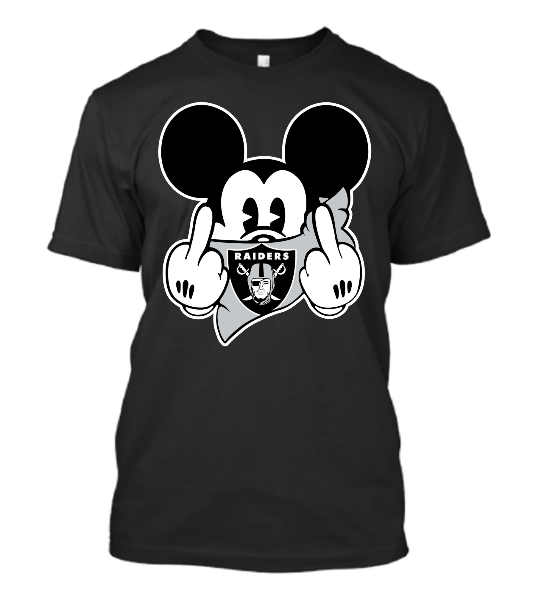 Raiders Mickey Mouse Middle Finger Gesture T-Shirt