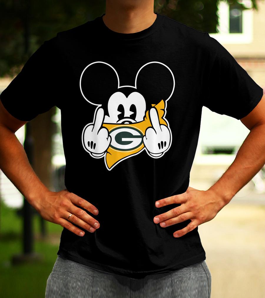 Mickey Mouse Packers Logo Gesture T-Shirt
