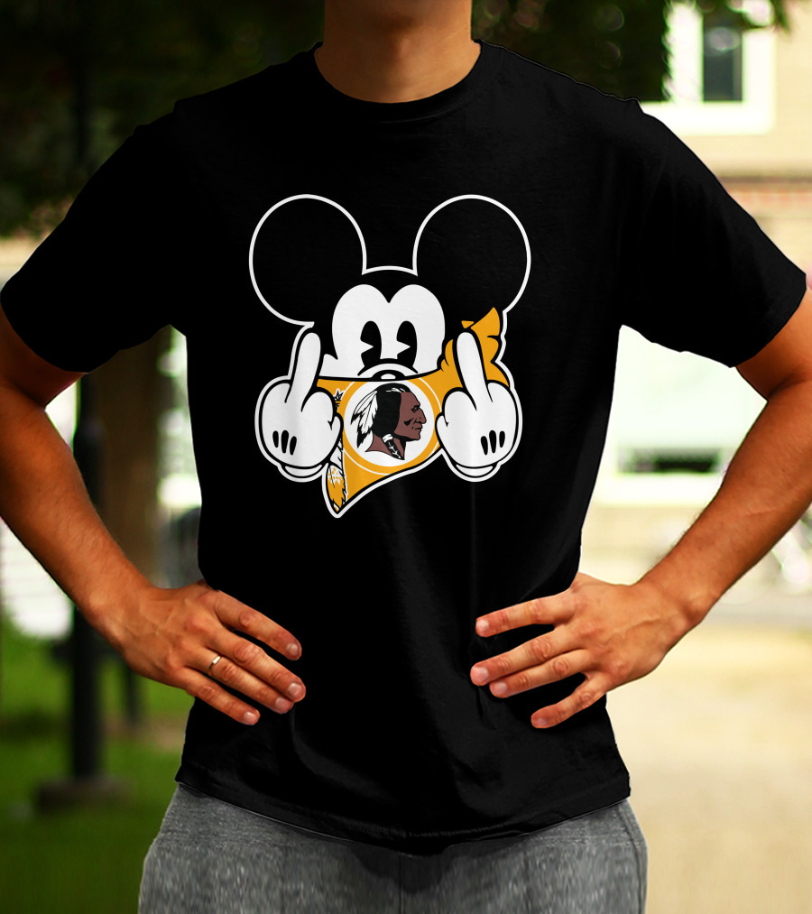 Redskins Mickey Mouse Middle Finger Gesture T-Shirt