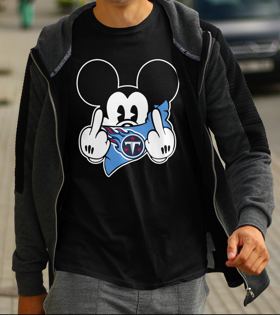 Mickey Mouse Titans Tennessee NFL Parody Flag T-Shirt