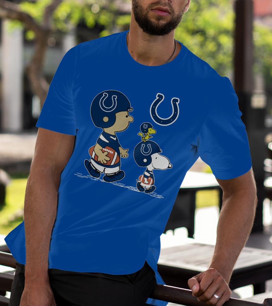 Colts Snoopy And Woodstock Football Helmets T-Shirt