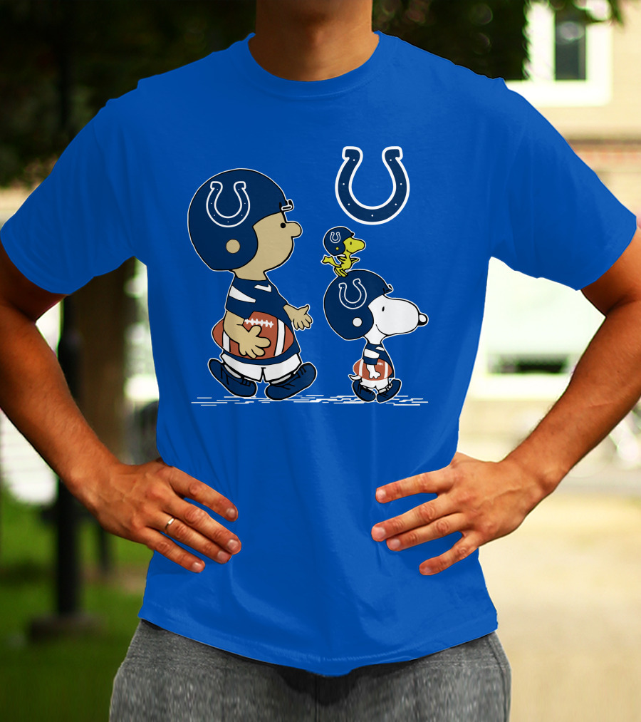 Colts Snoopy And Woodstock Football Helmets T-Shirt