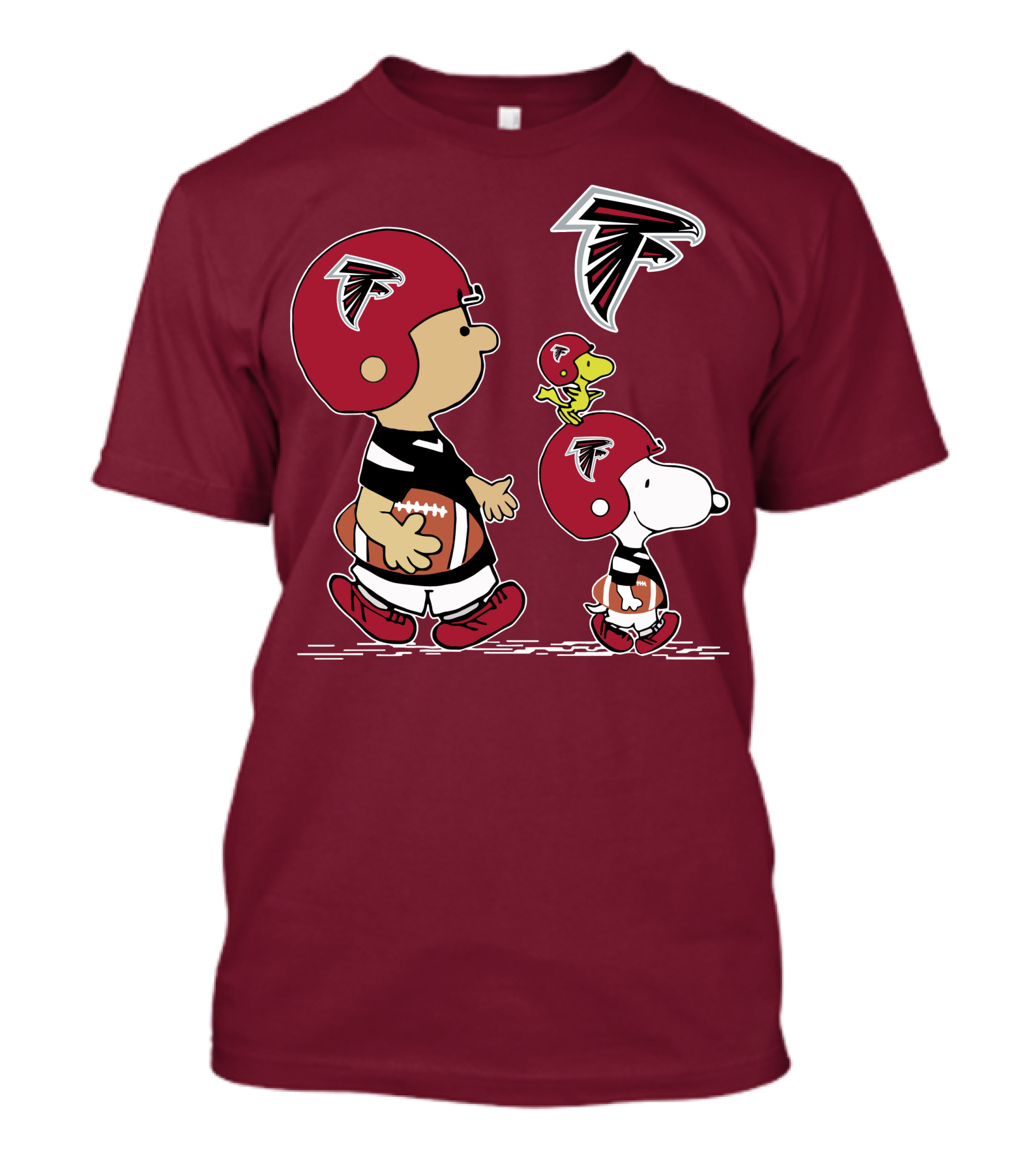 Falcons Snoopy Charlie Brown Woodstock Football Team T-Shirt