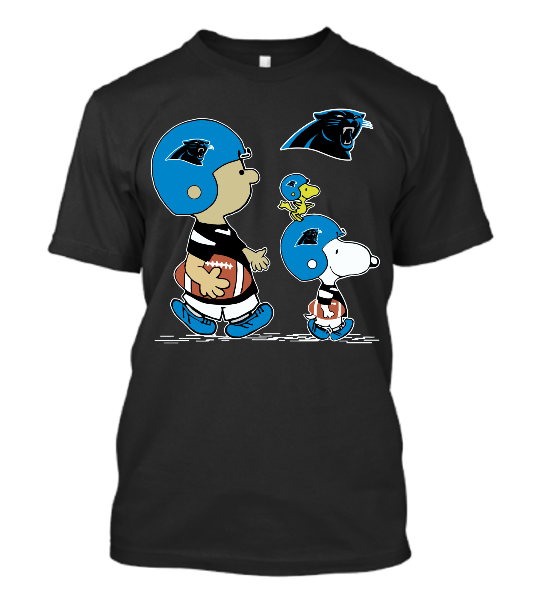 Carolina Panthers Snoopy And Woodstock Football Helmet T-Shirt