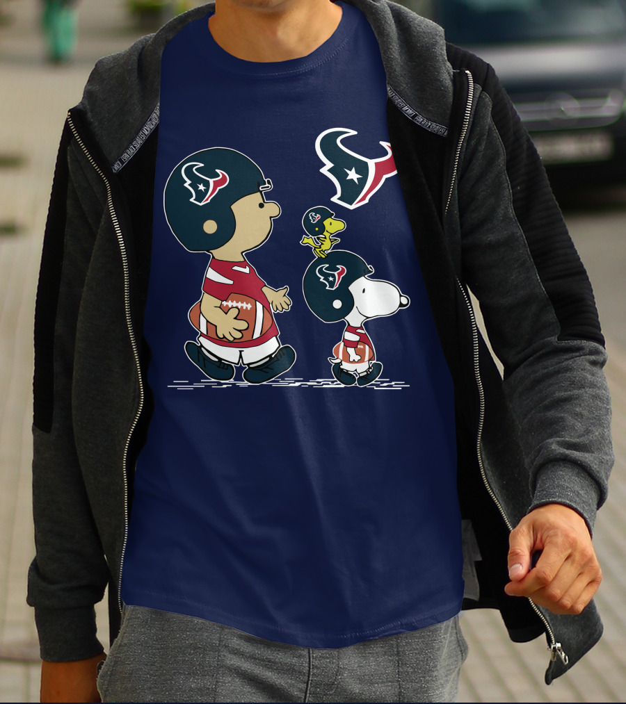 Houston Texans Snoopy And Woodstock Football Team Spirit T-Shirt