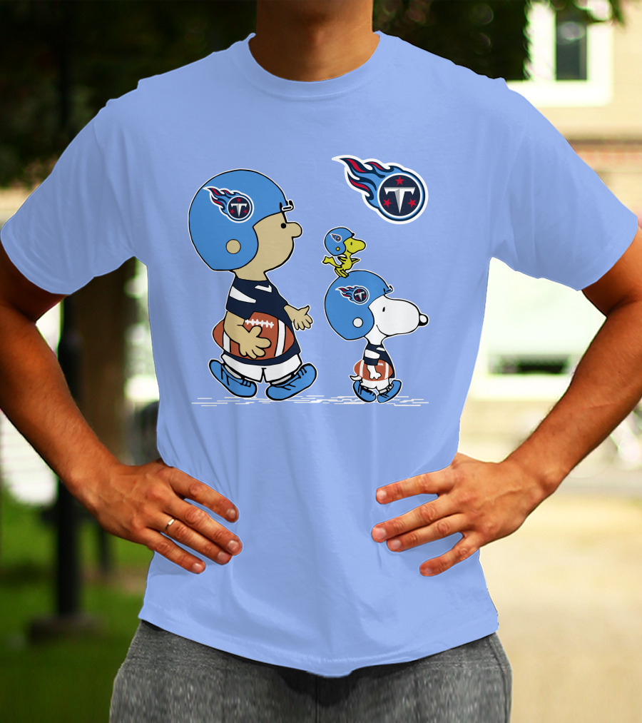 Titans Football Snoopy And Friends Helmet Walk T-Shirt