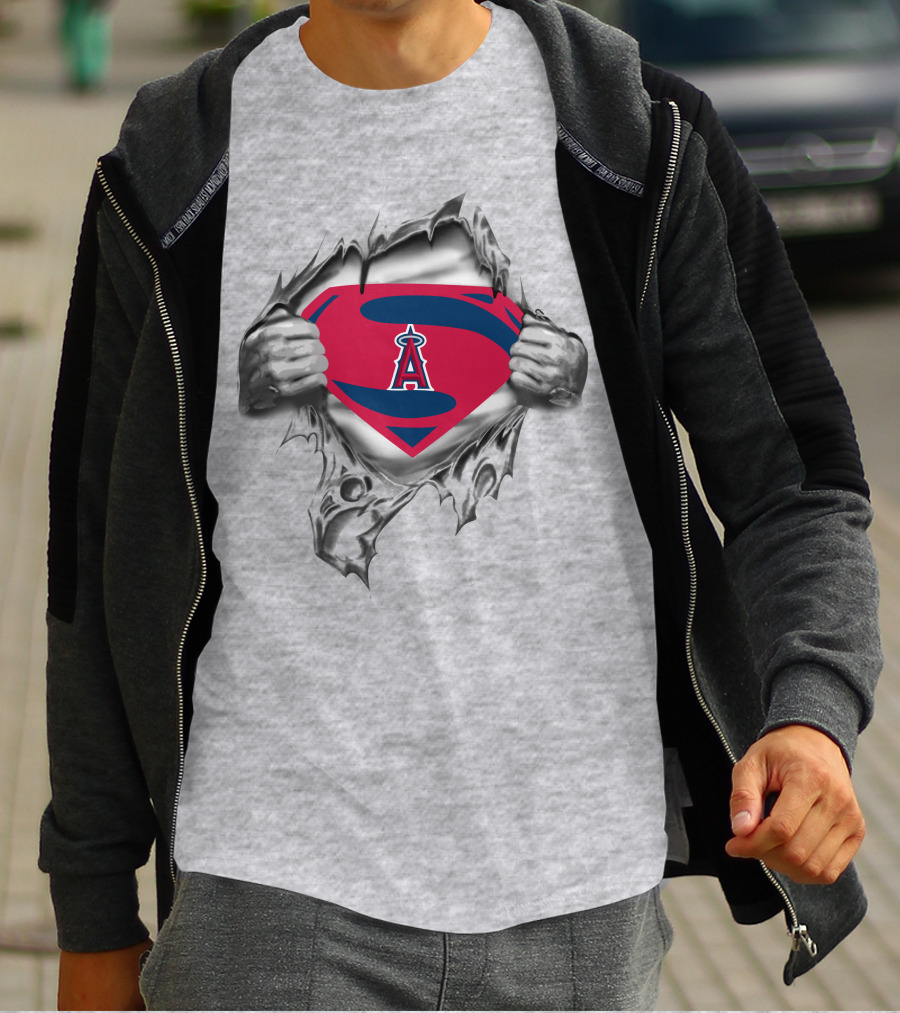 Angels Superman Symbol With Red Shield And Letter A T-Shirt